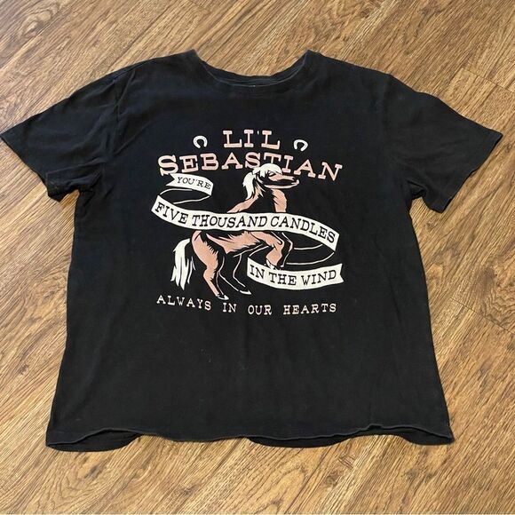Lil Sebastian You’re Five Thousand Candles In The Wind Short Sleeve Tshirt Black - Picture 1 of 6